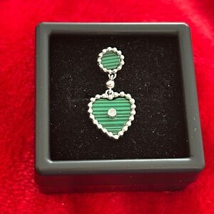 Luxury Moissanite Diamond green malachite Heart pendant